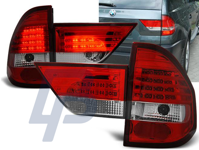 BMW X3 E83 01.04-06 RED WHITE LED TAILLIGHTS - 2