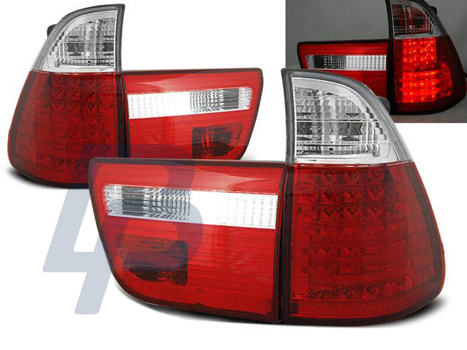 BMW X5 E53 09.99-10.03 RED WHITE LED TAILLIGHTS - 2