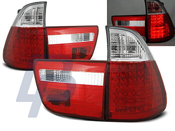BMW X5 E53 09.99-10.03 RED WHITE LED TAILLIGHTS