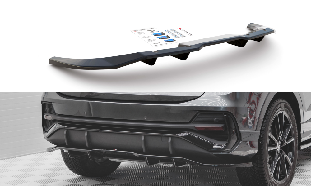Central Rear Splitter (Vertical Bars) Audi Q3 Sportback S-Line