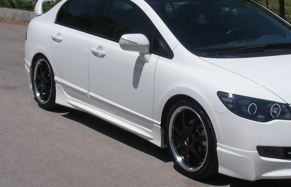 HONDA CIVIC 4D/HYBRID 05+ MUGEN LOOK ABS SIDESKIRTS [SIX]