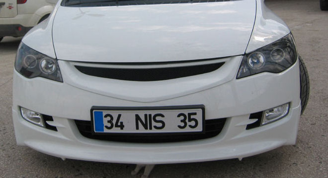 HONDA CIVIC 4D/HYBRID 05-08 ABS GRILL [SIX]