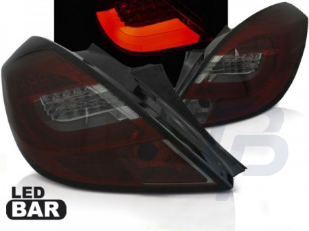 LED TAILLIGHTS OPEL CORSA D 3D 04.06-14 RED SMOKE LED BAR