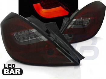 LED TAILLIGHTS OPEL CORSA D 3D 04.06-14 RED SMOKE LED BAR