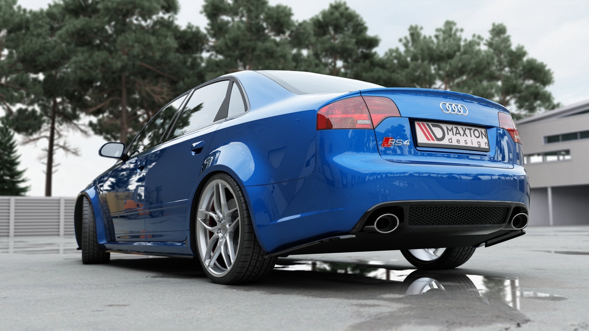 Rear Side Splitters V.1 Audi RS4 Sedan B7 - 4