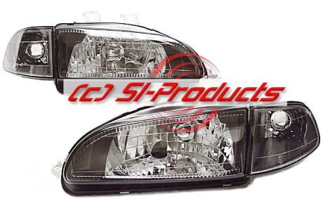 HONDA CIVIC 92-95 2/3D SVARTA STRÅLKASTARE + SVARTA BLINKERS - 2