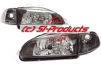 HONDA CIVIC 92-95 2/3D SVARTA STRÅLKASTARE + SVARTA BLINKERS