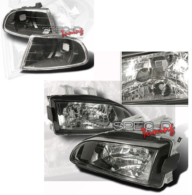 HONDA CIVIC 92-95 2/3D SVARTA STRÅLKASTARE + SVARTA BLINKERS - 3
