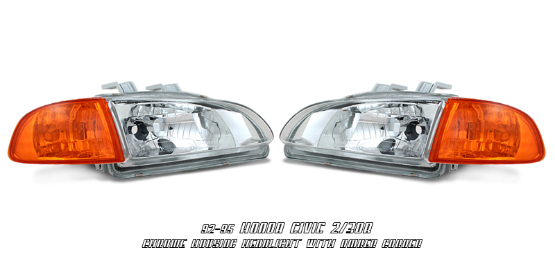 HONDA CIVIC 92-95 2/3D CHROME HEADLIGHTS + CLEAR CORNERS