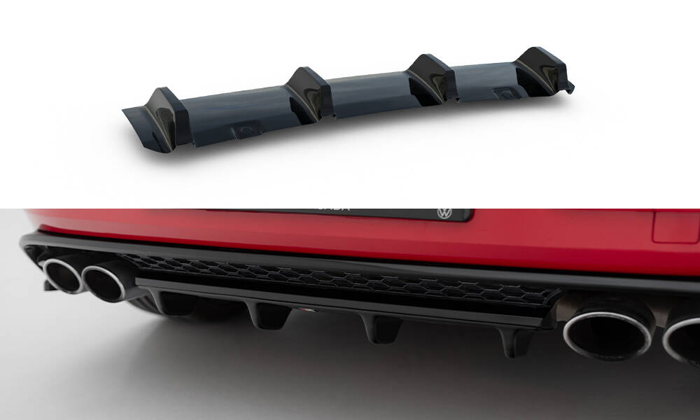 Central Rear Splitter VW Golf VII R Facelift (2017-) - 4