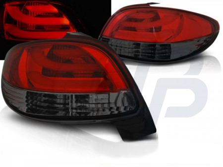 LED TAILLIGHTS PEUGEOT 206 10.98- RED SMOKE LED BAR