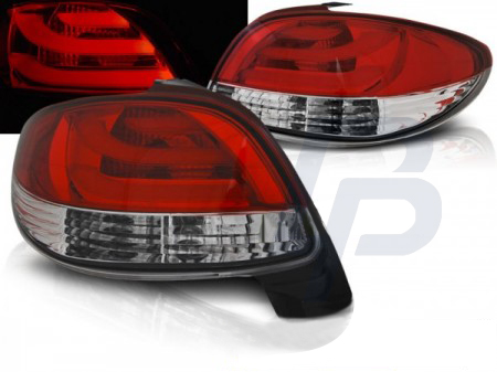 LED TAILLIGHTS PEUGEOT 206 10.98- RED WHITE LED BAR