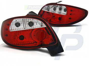 TAILLIGHTS PEUGEOT 206 10.98- RED WHITE