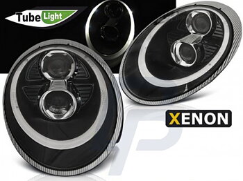 HEADLIGHTS PORSCHE 911 (997) 04-09 BLACK TUBE LIGHT HID XENON