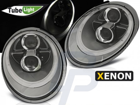 HEADLIGHTS PORSCHE 911 (997) 04-09 SILVER TUBE LIGHT HID XENON