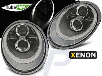 HEADLIGHTS PORSCHE 911 (997) 04-09 SILVER TUBE LIGHT HID XENON