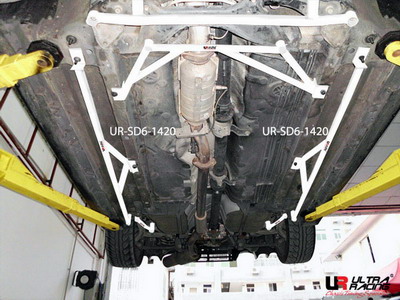 MITSUBISHI EVO X ULTRARACING 2X 3-PUNKTS SIDE/GOLV FÖRSTÄRKNINGSSTAG 1420