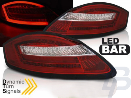 LED TAILLIGHTS PORSCHE BOXSTER 987 / CAYMAN 05-08 RED WHITE SEQ LED