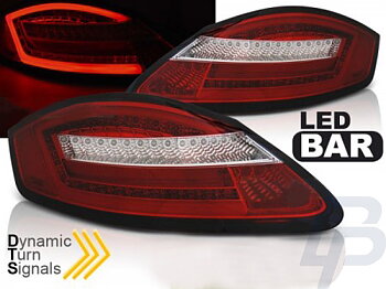 LED TAILLIGHTS PORSCHE BOXSTER 987 / CAYMAN 05-08 RED WHITE SEQ LED