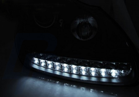 HEADLIGHTS PORSCHE CAYENNE 02-06 DAYLIGHT BLACK HID XENON - 2