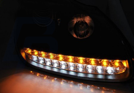 HEADLIGHTS PORSCHE CAYENNE 02-06 DAYLIGHT BLACK HID XENON - 3