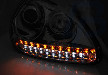 HEADLIGHTS PORSCHE CAYENNE 02-06 DAYLIGHT CHROME HID XENON - 2