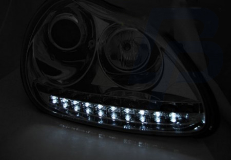 HEADLIGHTS PORSCHE CAYENNE 02-06 DAYLIGHT CHROME HID XENON - 3