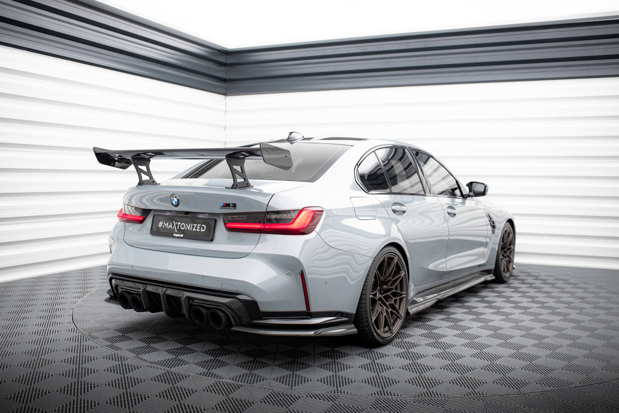 CARBON SPOILER WITH INTERNAL BRACKETS UPRIGHTS SUITABLE FOR BMW M3 G80 / M340I G20 / 3 M-PACK G20 / 3 STANDARD G20 – MAXTON DESIGN - 3