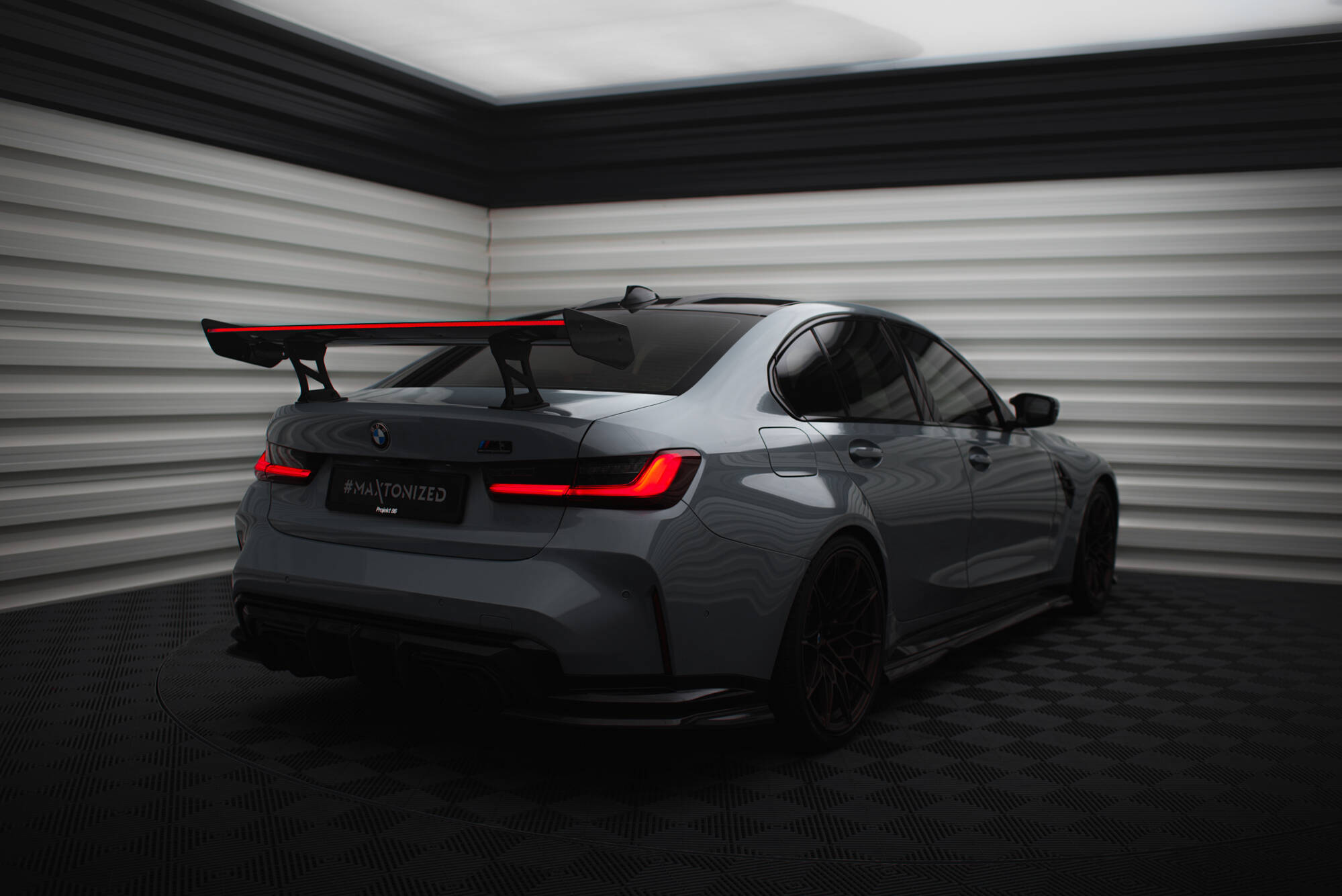 CARBON SPOILER WITH INTERNAL BRACKETS UPRIGHTS + LED SUITABLE FOR BMW M3 G80 / M340I G20 / 3 M-PACK G20 / 3 STANDARD G20 – MAXTON DESIGN - 7