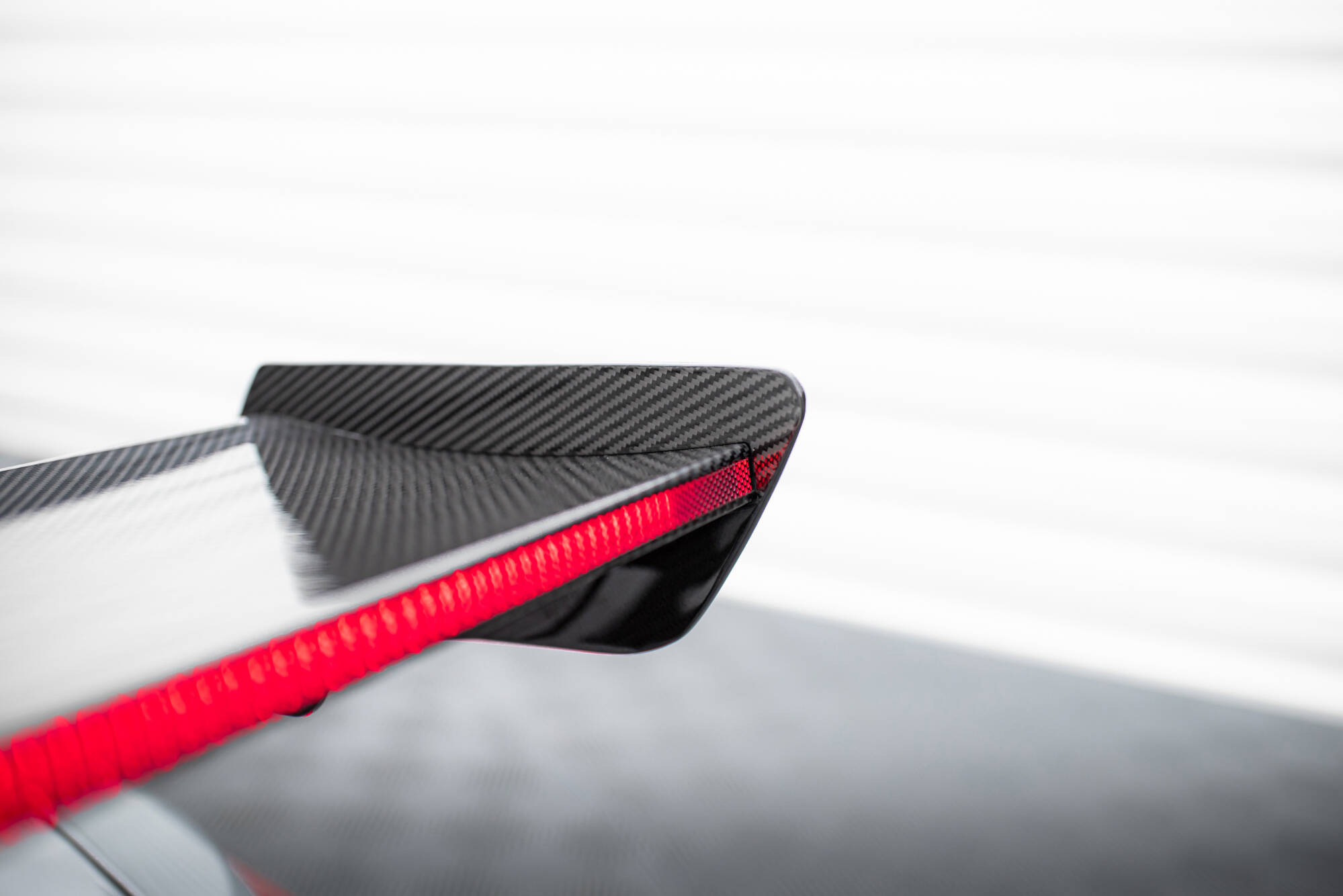 CARBON SPOILER WITH INTERNAL BRACKETS UPRIGHTS + LED SUITABLE FOR BMW M3 G80 / M340I G20 / 3 M-PACK G20 / 3 STANDARD G20 – MAXTON DESIGN - 3