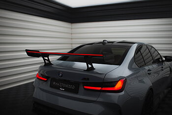 CARBON SPOILER WITH INTERNAL BRACKETS UPRIGHTS + LED SUITABLE FOR BMW M3 G80 / M340I G20 / 3 M-PACK G20 / 3 STANDARD G20 – MAXTON DESIGN