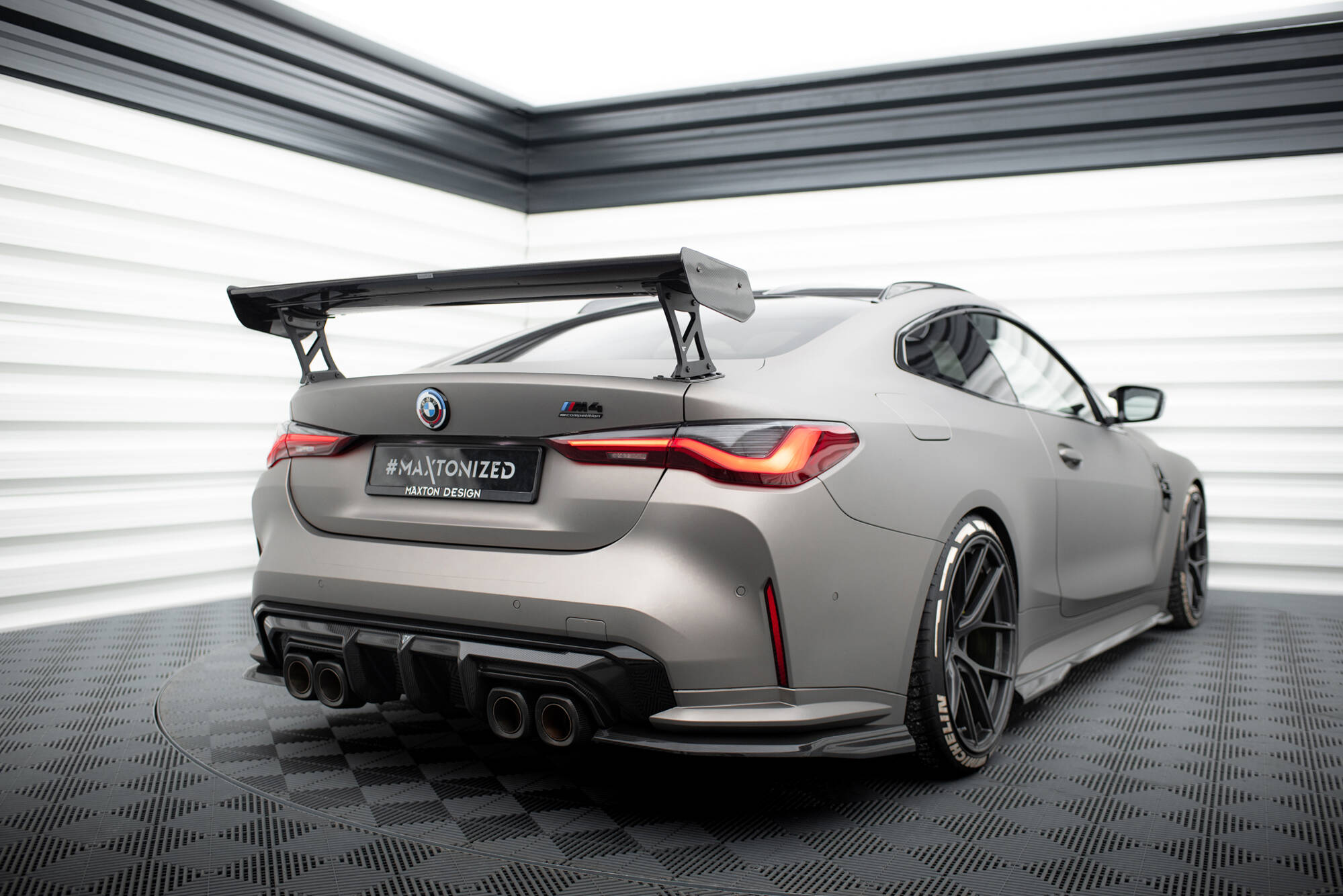 CARBON SPOILER WITH EXTERNAL BRACKETS UPRIGHTS SUITABLE FOR BMW M4 G82 / G82 FACELIFT / M440I / 4 M-PACK G22 / G22 FACELIFT – MAXTON DESIGN - 6