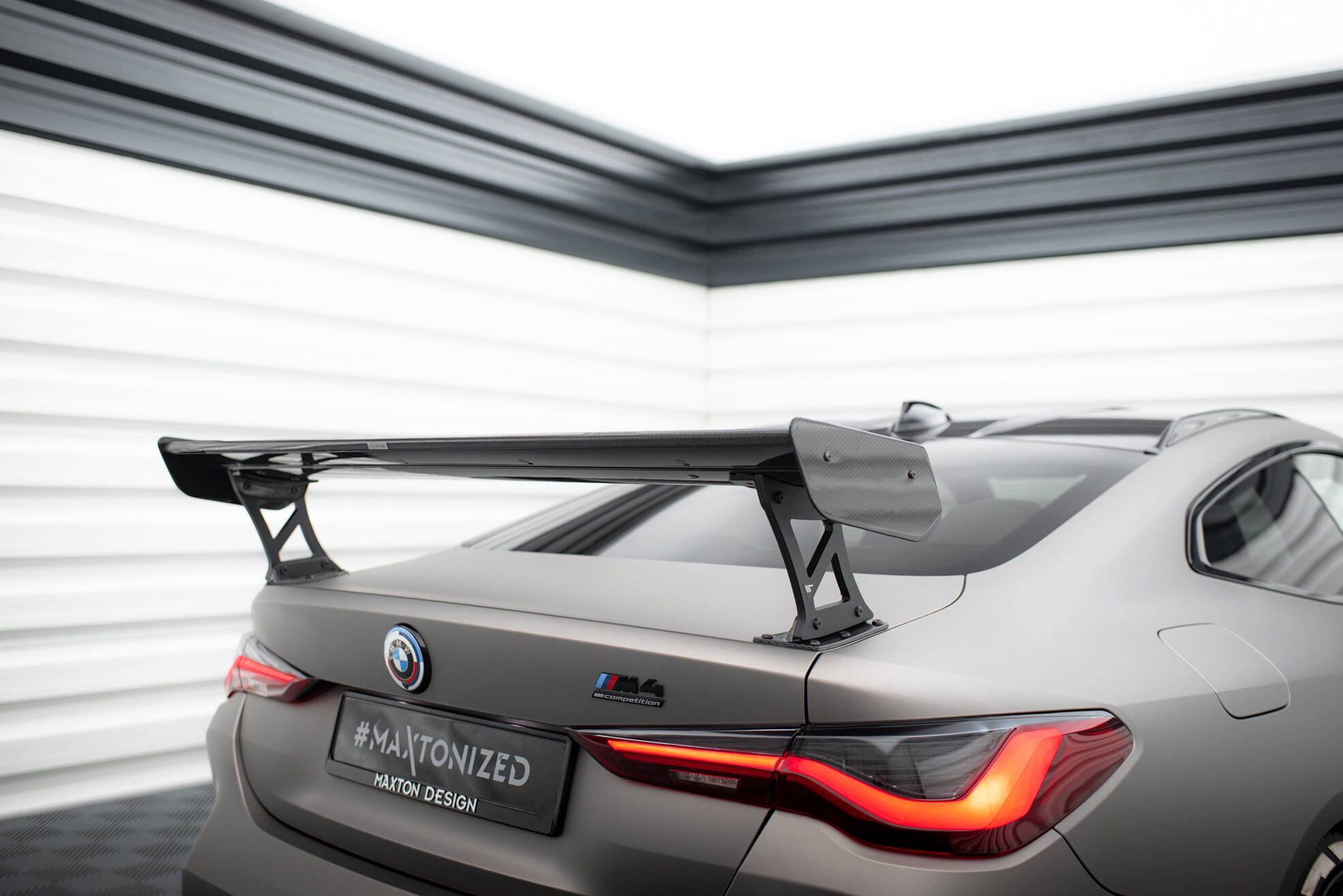 CARBON SPOILER WITH EXTERNAL BRACKETS UPRIGHTS SUITABLE FOR BMW M4 G82 / G82 FACELIFT / M440I / 4 M-PACK G22 / G22 FACELIFT – MAXTON DESIGN - 3