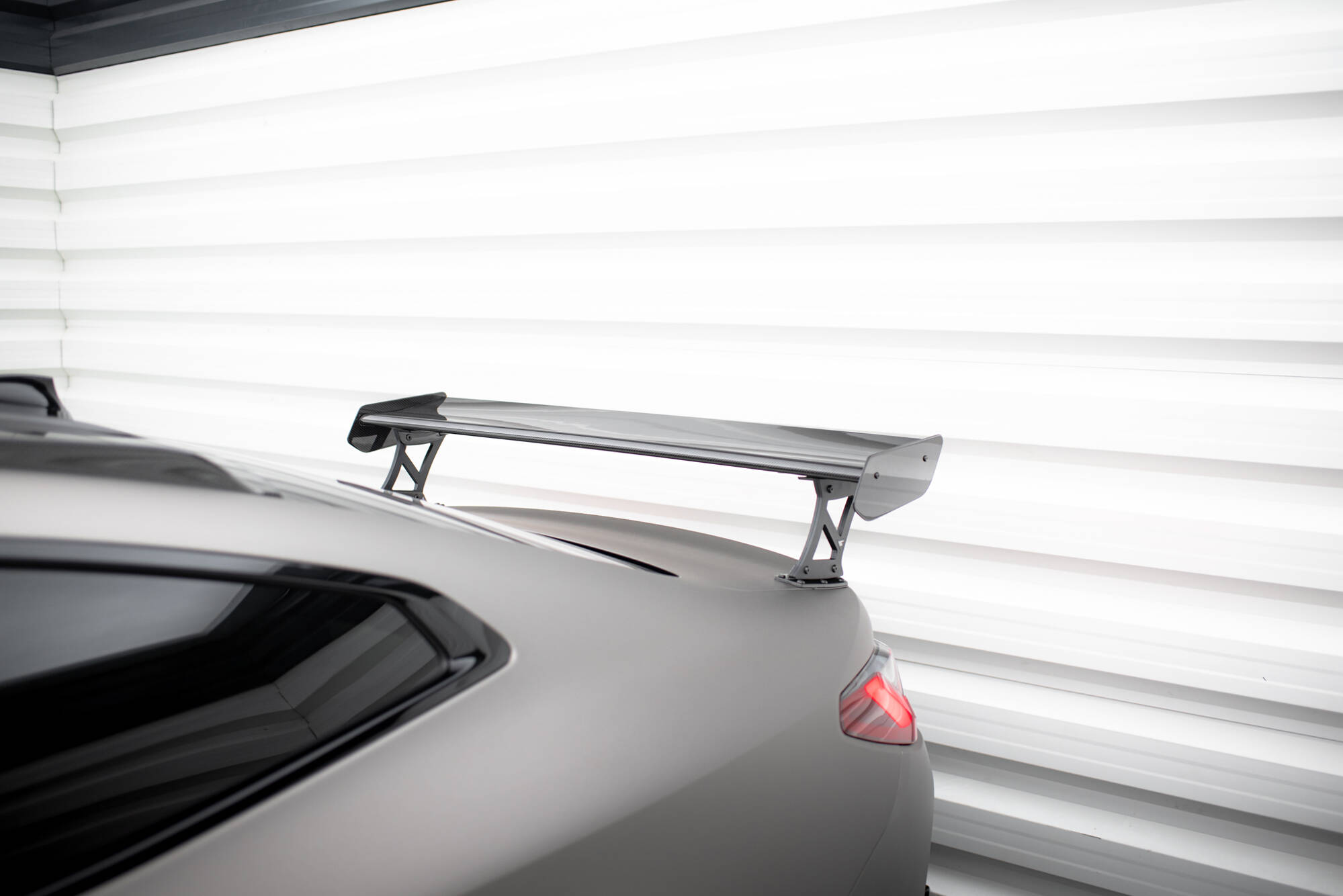 CARBON SPOILER WITH EXTERNAL BRACKETS UPRIGHTS + LED SUITABLE FOR BMW M4 G82 / G82 FACELIFT / M440I / 4 M-PACK G22 / G22 FACELIFT – MAXTON DESIGN - 2