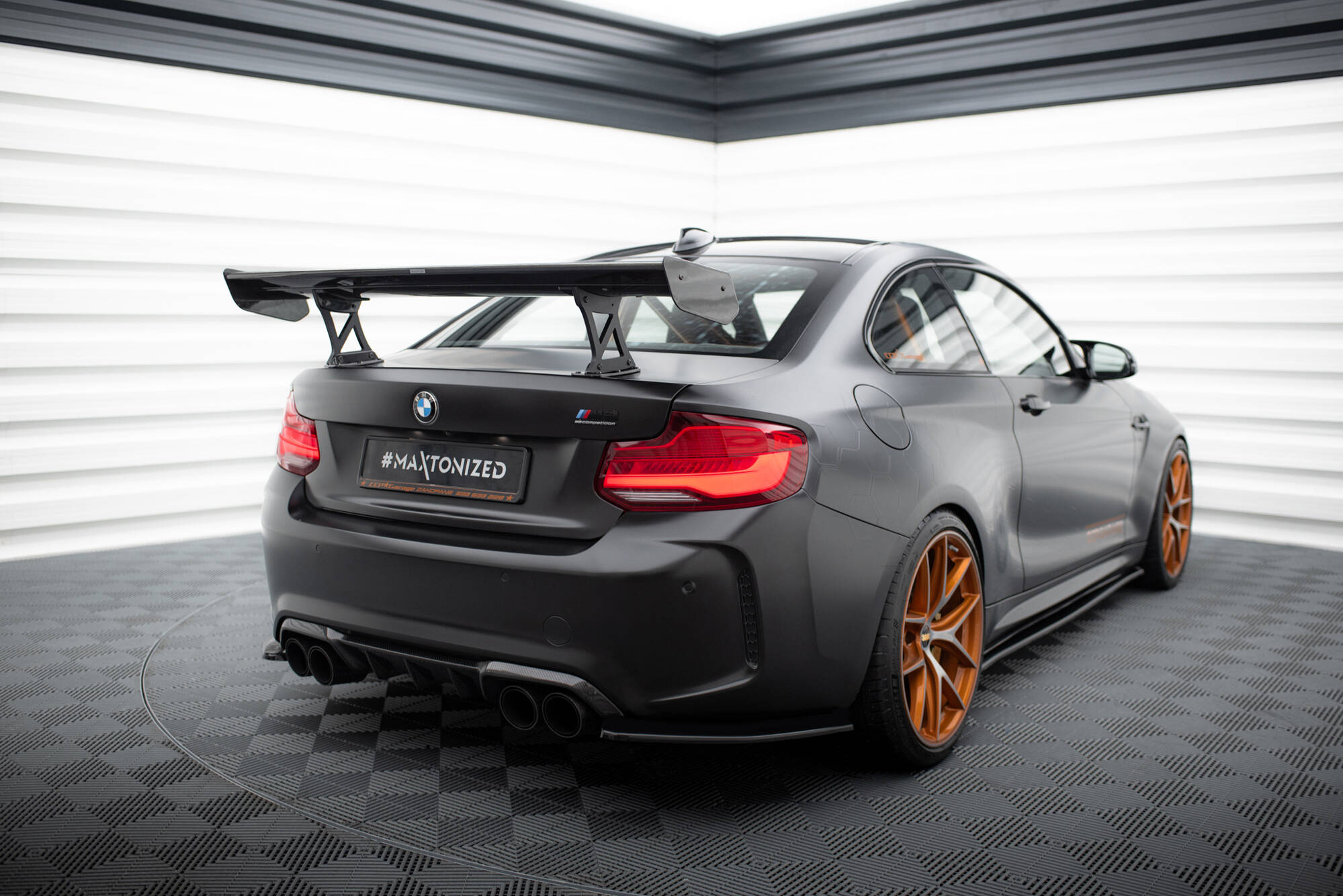 CARBON SPOILER WITH INTERNAL BRACKETS UPRIGHTS SUITABLE FOR BMW M2 F87 / 2 / 2 M-PACK F22 – MAXTON DESIGN - 4