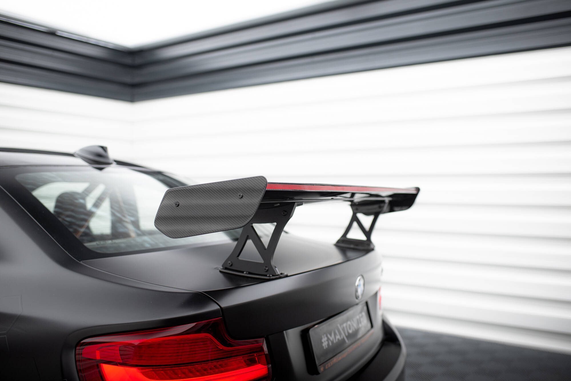 CARBON SPOILER WITH INTERNAL BRACKETS UPRIGHTS + LED SUITABLE FOR BMW M2 F87 / 2 / 2 M-PACK F22 – MAXTON DESIGN - 17