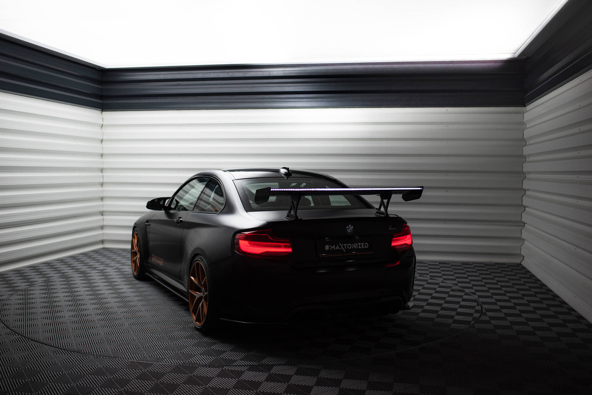 CARBON SPOILER WITH INTERNAL BRACKETS UPRIGHTS + LED SUITABLE FOR BMW M2 F87 / 2 / 2 M-PACK F22 – MAXTON DESIGN