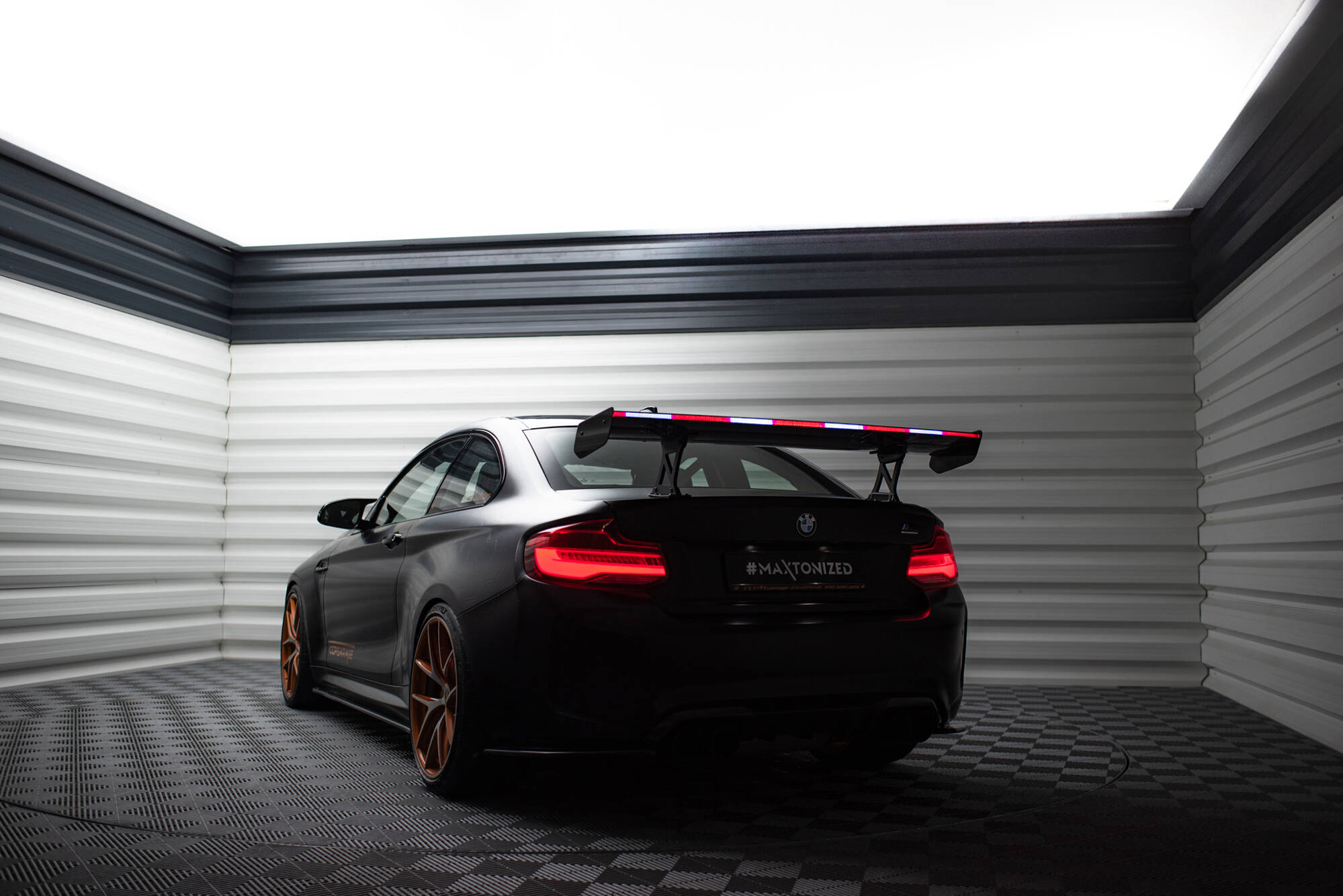 CARBON SPOILER WITH INTERNAL BRACKETS UPRIGHTS + LED SUITABLE FOR BMW M2 F87 / 2 / 2 M-PACK F22 – MAXTON DESIGN - 3