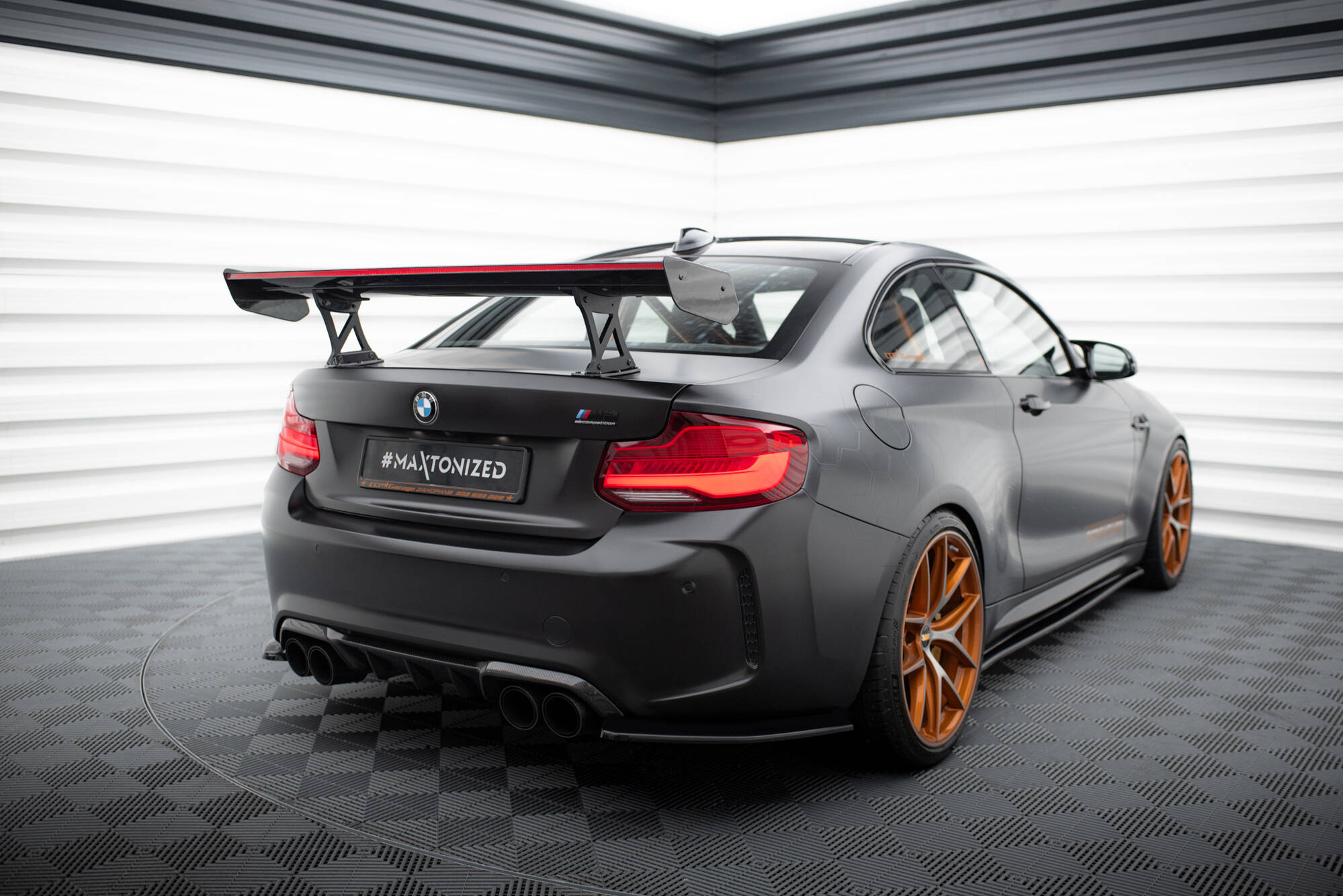 CARBON SPOILER WITH INTERNAL BRACKETS UPRIGHTS + LED SUITABLE FOR BMW M2 F87 / 2 / 2 M-PACK F22 – MAXTON DESIGN - 23