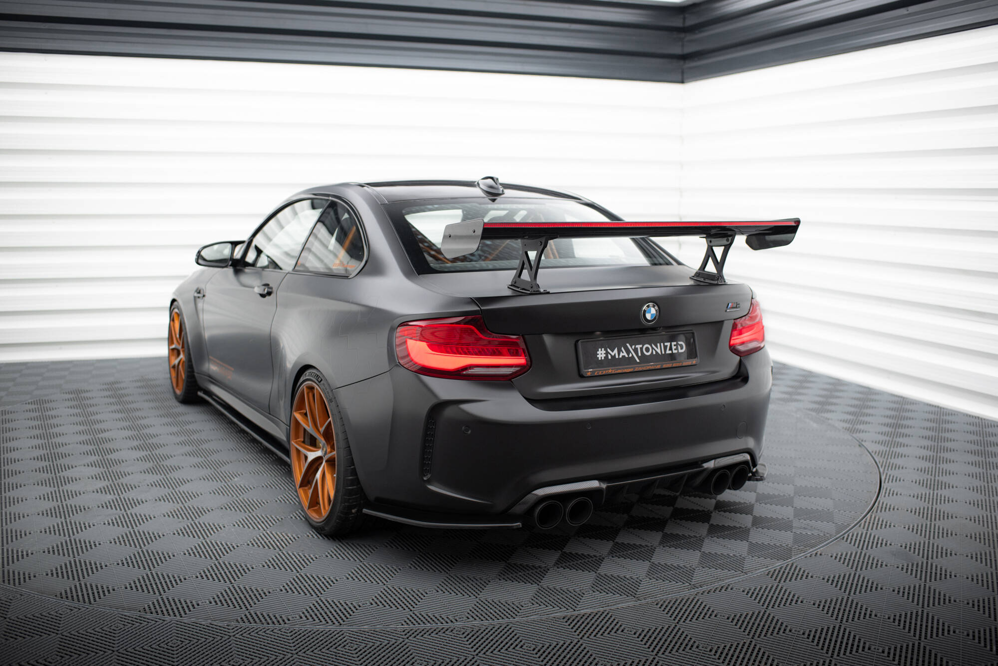 CARBON SPOILER WITH INTERNAL BRACKETS UPRIGHTS + LED SUITABLE FOR BMW M2 F87 / 2 / 2 M-PACK F22 – MAXTON DESIGN - 4