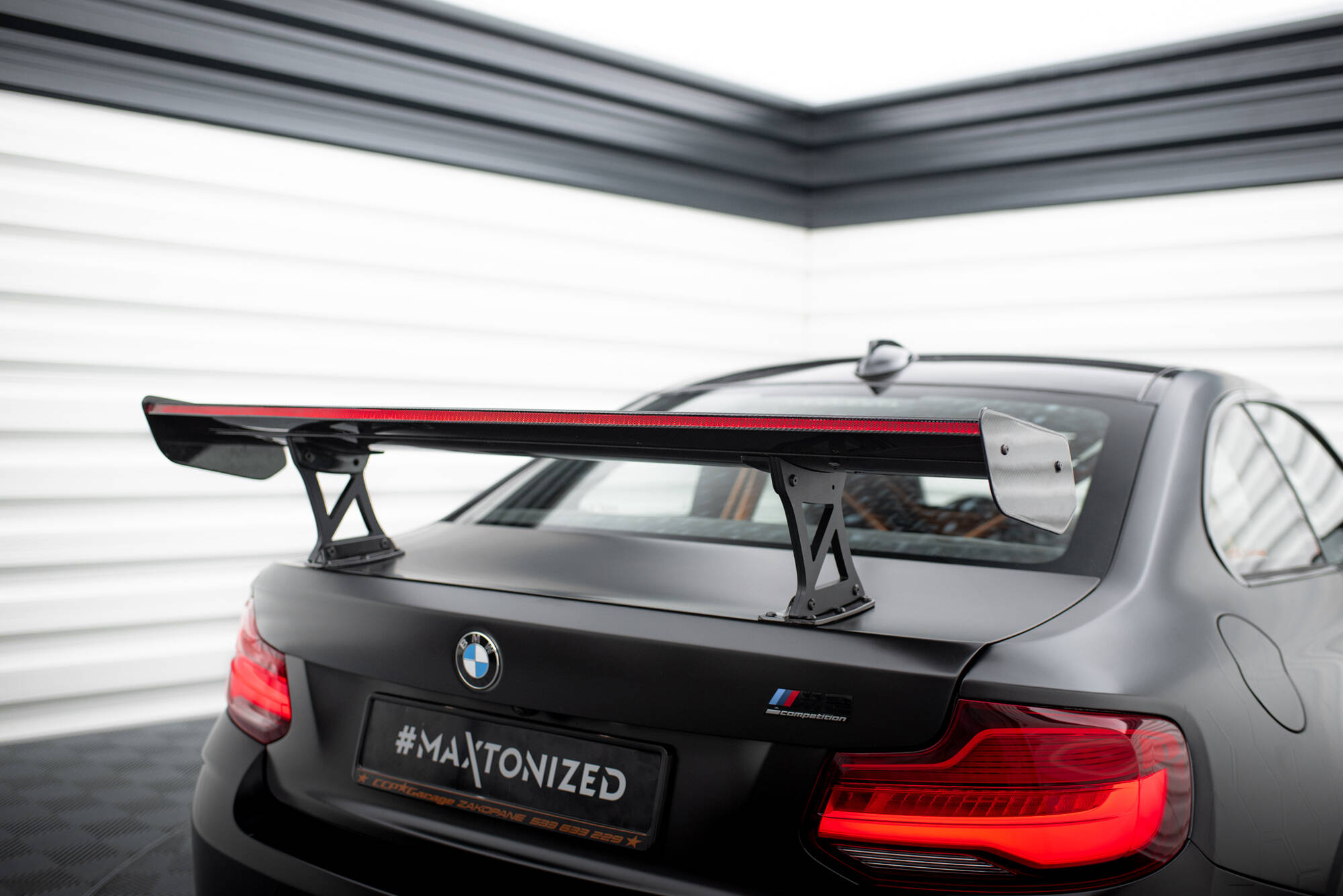 CARBON SPOILER WITH INTERNAL BRACKETS UPRIGHTS + LED SUITABLE FOR BMW M2 F87 / 2 / 2 M-PACK F22 – MAXTON DESIGN - 16
