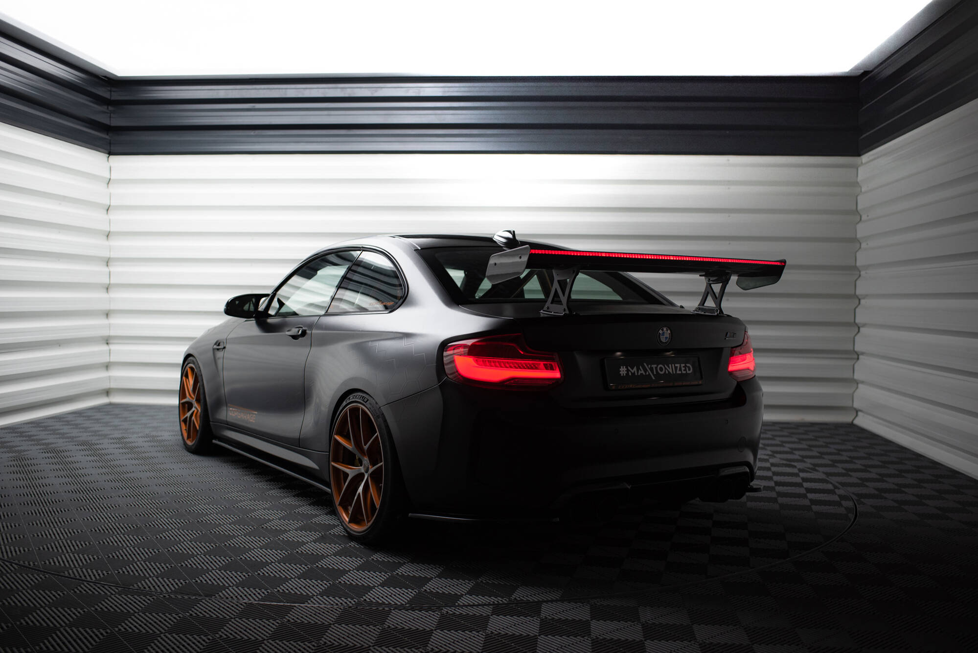 CARBON SPOILER WITH INTERNAL BRACKETS UPRIGHTS + LED SUITABLE FOR BMW M2 F87 / 2 / 2 M-PACK F22 – MAXTON DESIGN - 6