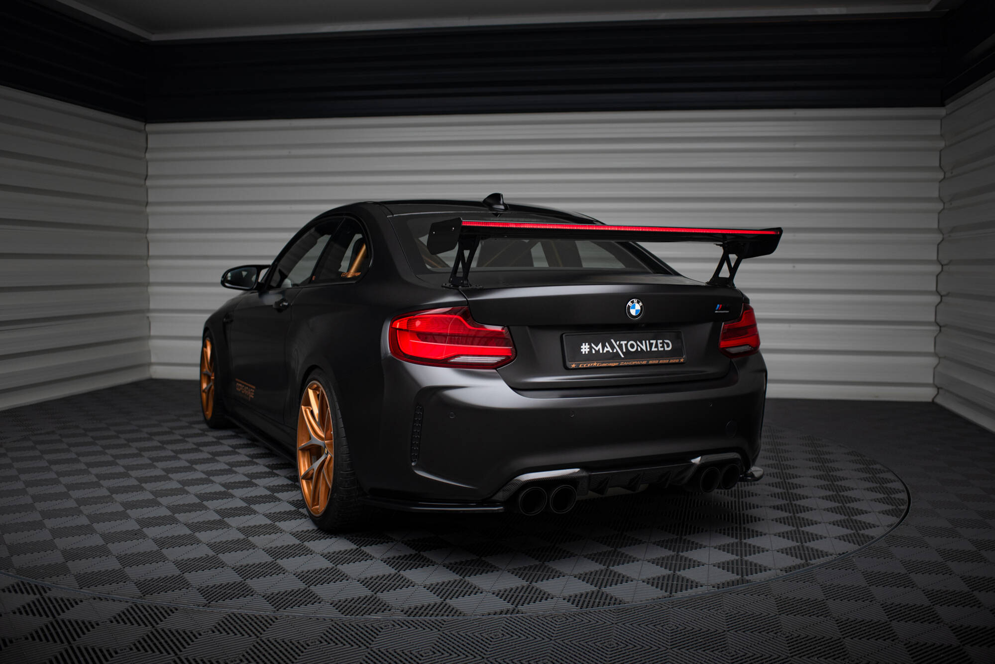 CARBON SPOILER WITH EXTERNAL BRACKETS UPRIGHTS + LED SUITABLE FOR BMW M2 F87 / 2 / 2 M-PACK F22 – MAXTON DESIGN - 6