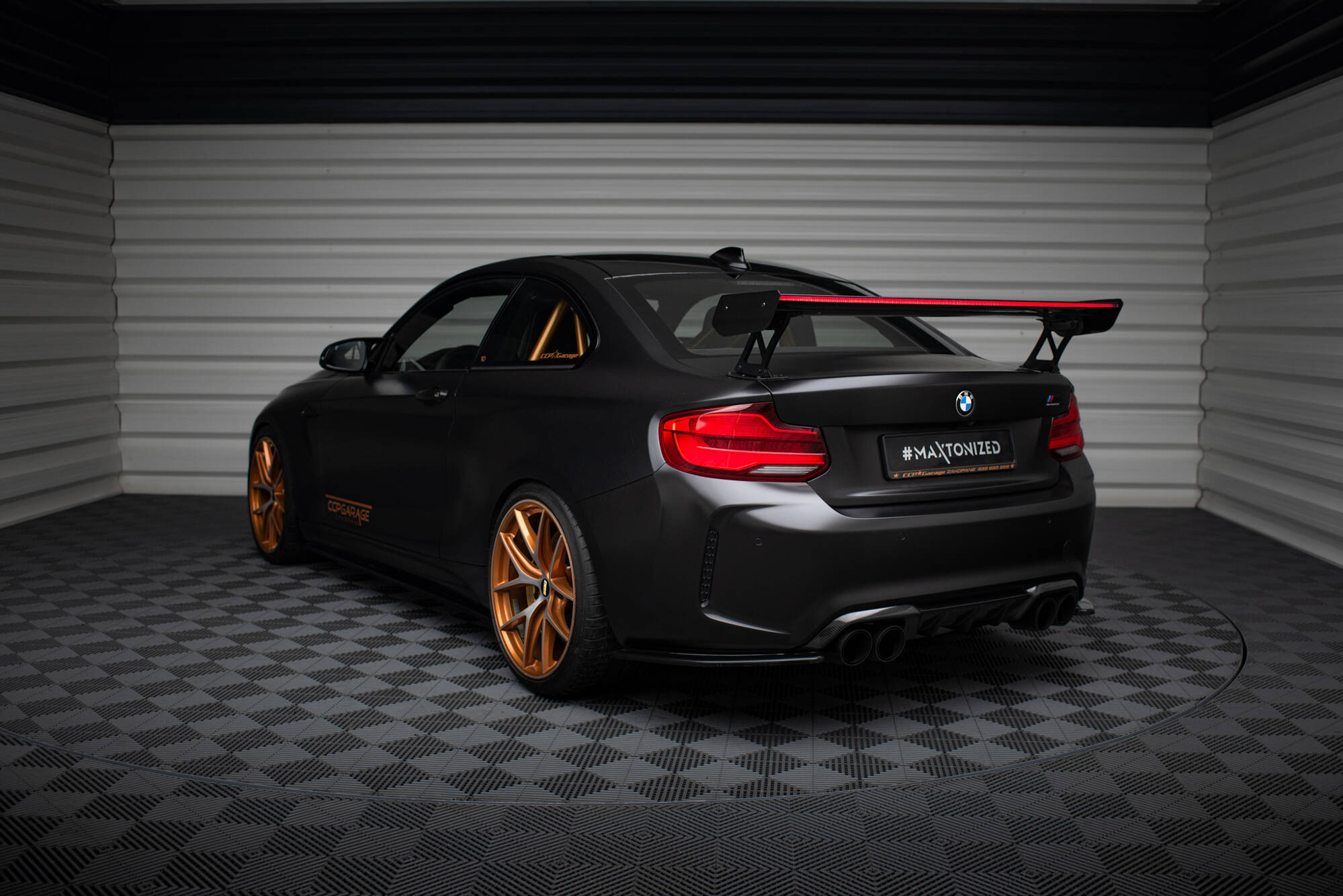 CARBON SPOILER WITH EXTERNAL BRACKETS UPRIGHTS + LED SUITABLE FOR BMW M2 F87 / 2 / 2 M-PACK F22 – MAXTON DESIGN - 24