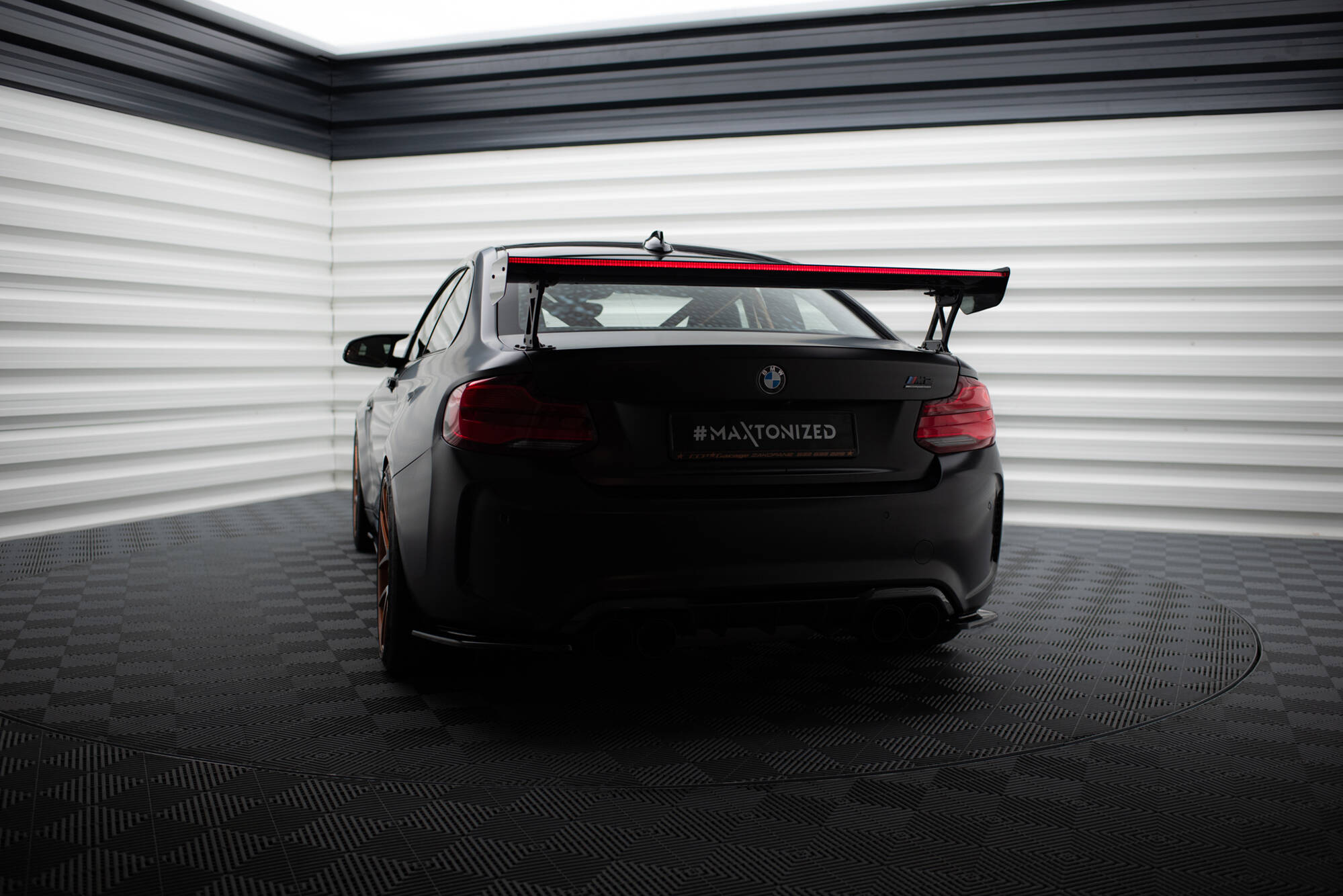 CARBON SPOILER WITH EXTERNAL BRACKETS UPRIGHTS + LED SUITABLE FOR BMW M2 F87 / 2 / 2 M-PACK F22 – MAXTON DESIGN - 3
