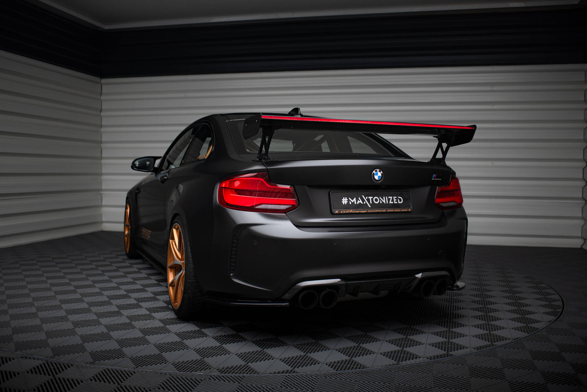 CARBON SPOILER WITH EXTERNAL BRACKETS UPRIGHTS + LED SUITABLE FOR BMW M2 F87 / 2 / 2 M-PACK F22 – MAXTON DESIGN - 13