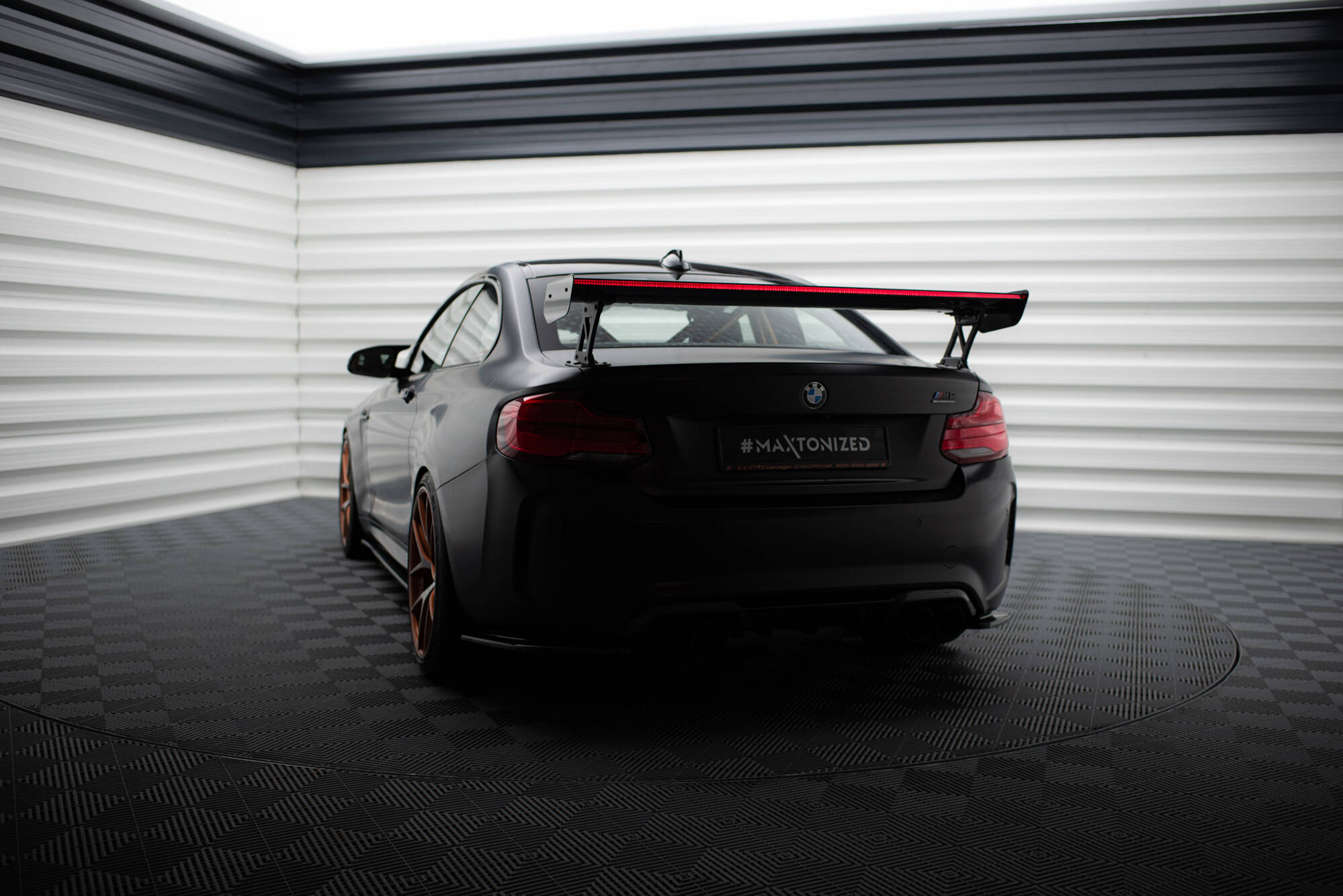 CARBON SPOILER WITH EXTERNAL BRACKETS UPRIGHTS + LED SUITABLE FOR BMW M2 F87 / 2 / 2 M-PACK F22 – MAXTON DESIGN - 4