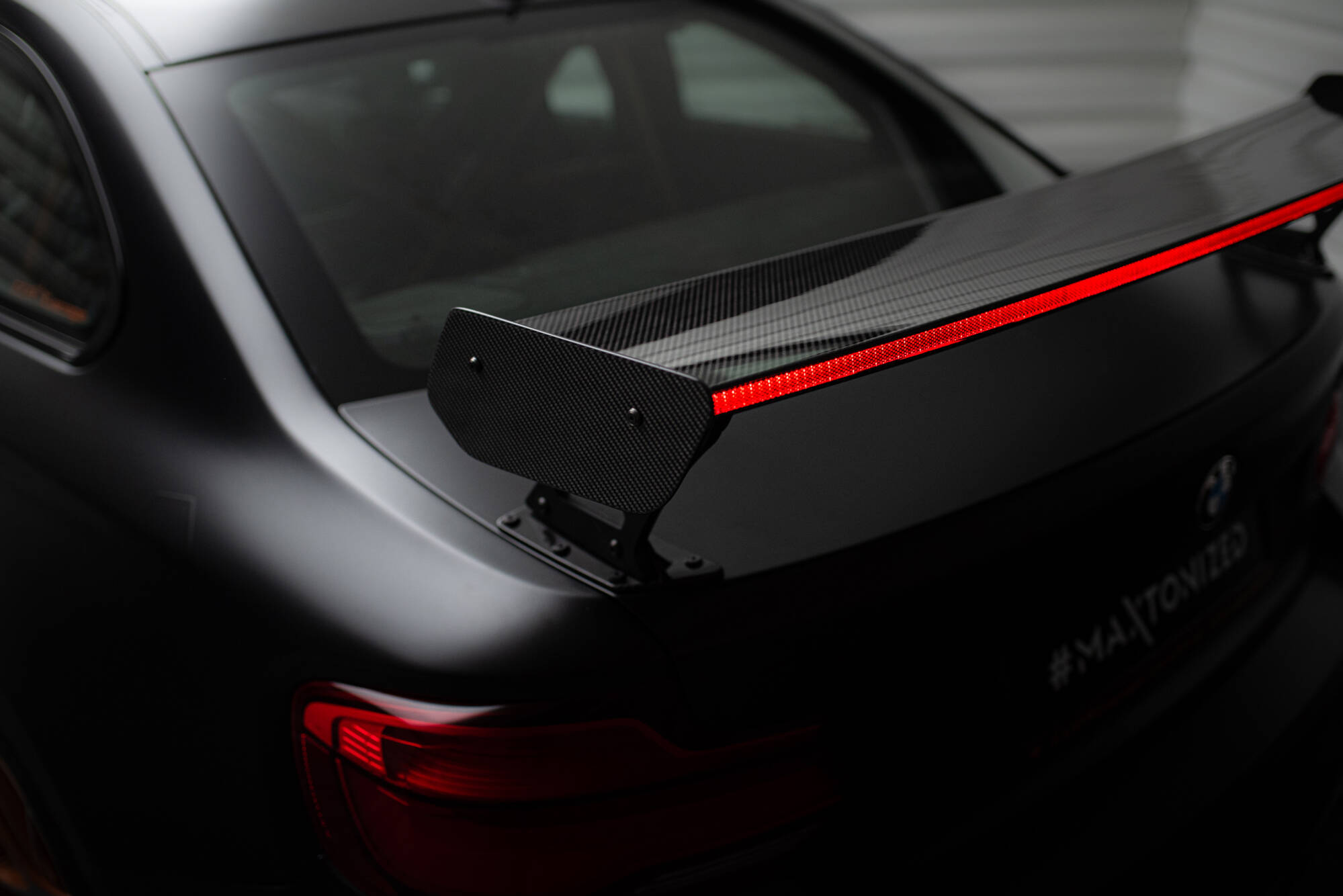 CARBON SPOILER WITH EXTERNAL BRACKETS UPRIGHTS + LED SUITABLE FOR BMW M2 F87 / 2 / 2 M-PACK F22 – MAXTON DESIGN - 8