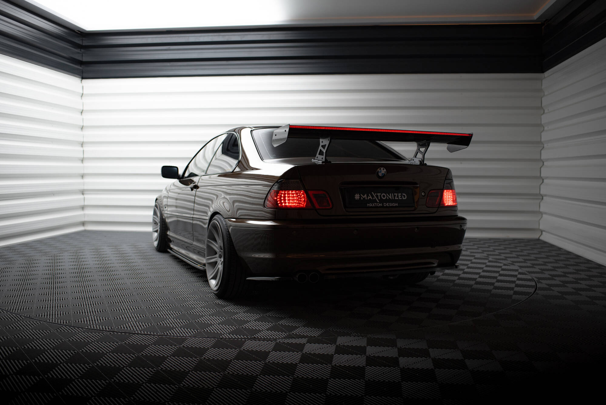 CARBON SPOILER WITH INTERNAL BRACKETS UPRIGHTS + LED SUITABLE FOR BMW 3 COUPE E46 – MAXTON DESIGN - 11