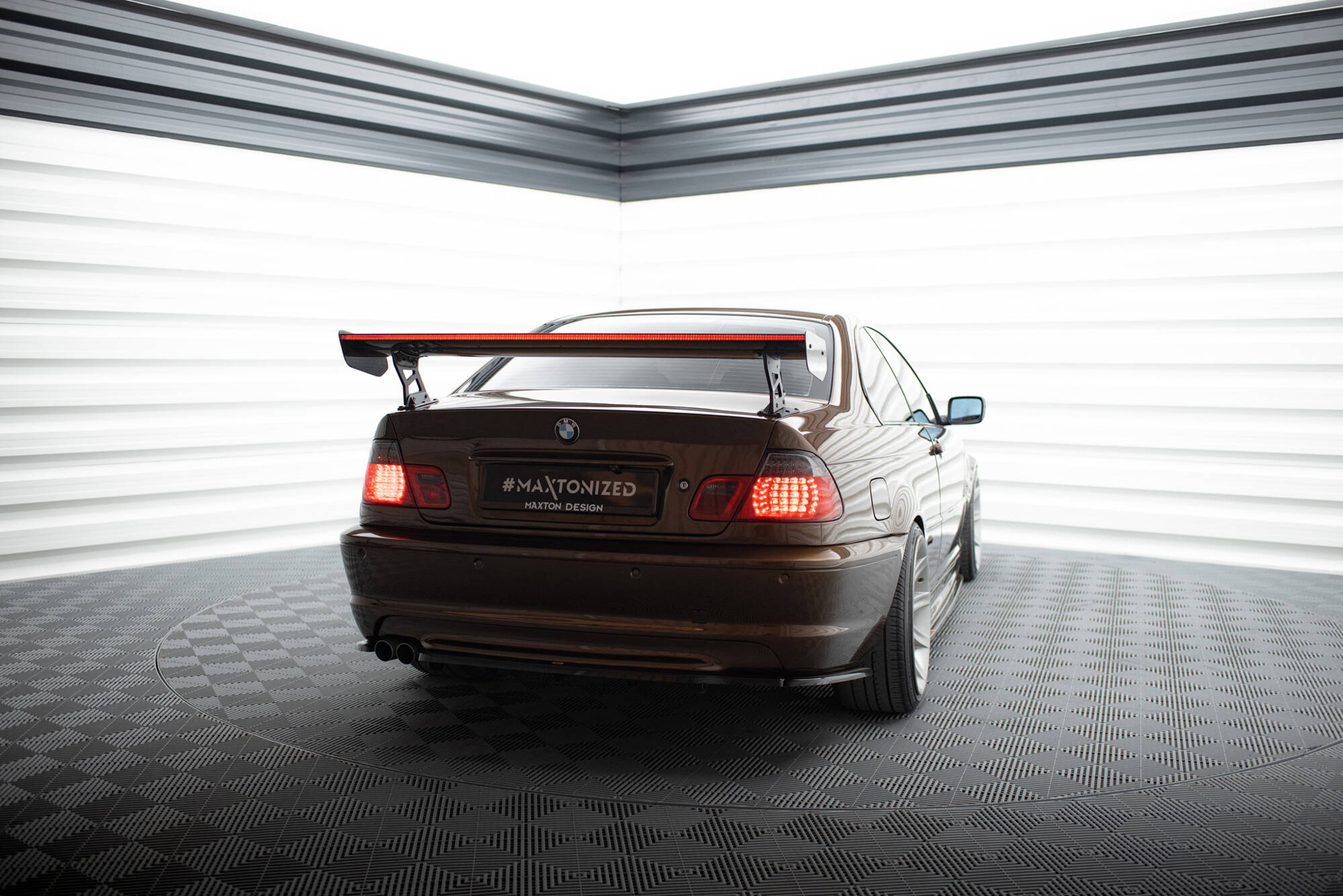CARBON SPOILER WITH EXTERNAL BRACKETS UPRIGHTS + LED SUITABLE FOR BMW 3 COUPE E46 – MAXTON DESIGN - 15